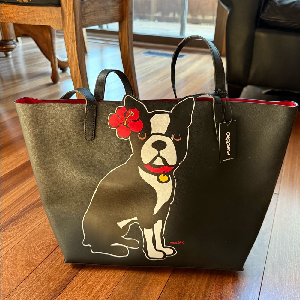 Marc Tetro Hawaiian 🌺 Print Boston Terrier Tote NWT